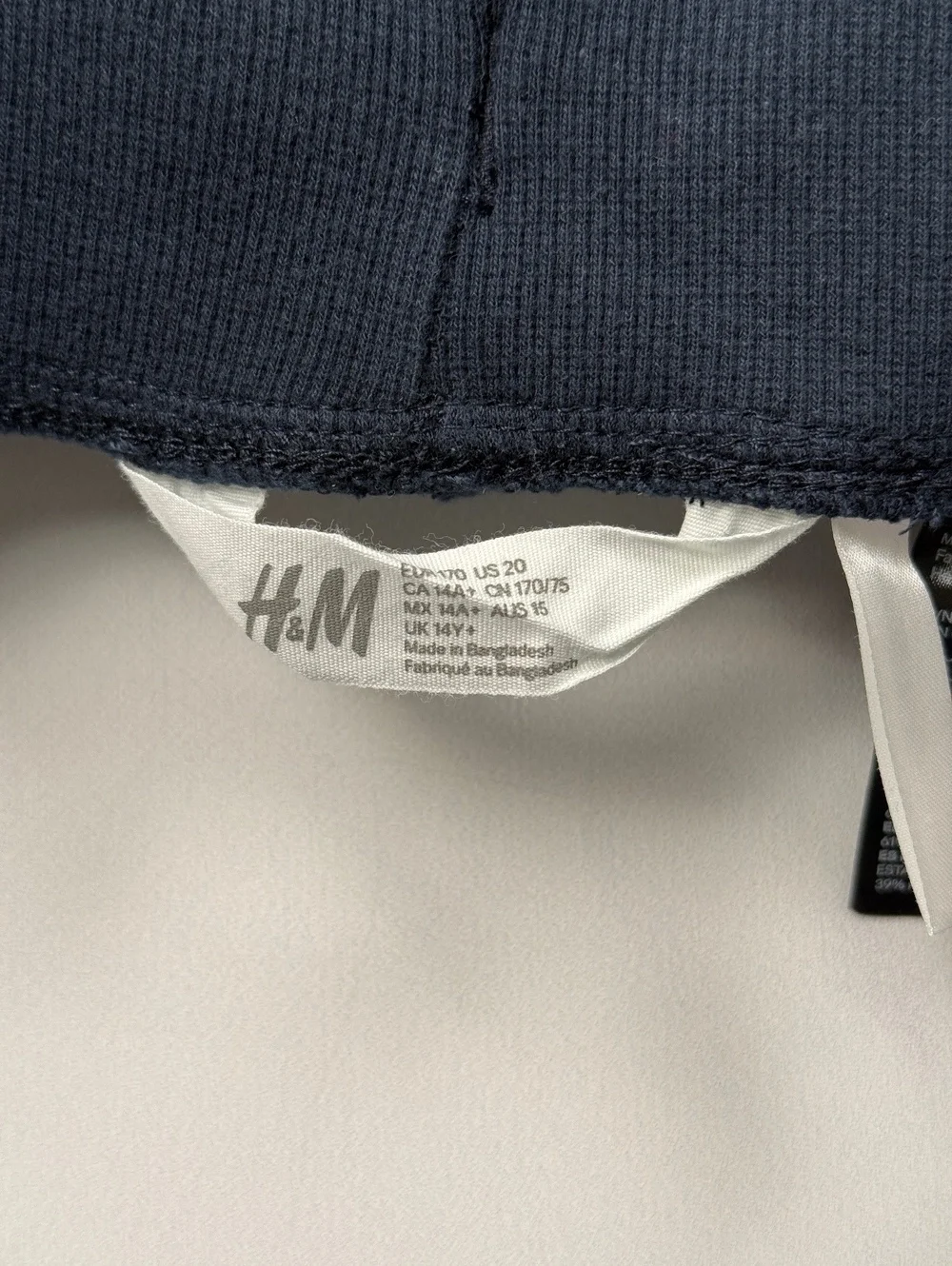 H&M Sweatpants New York Navy Casual Drawstring - Boys 14Y